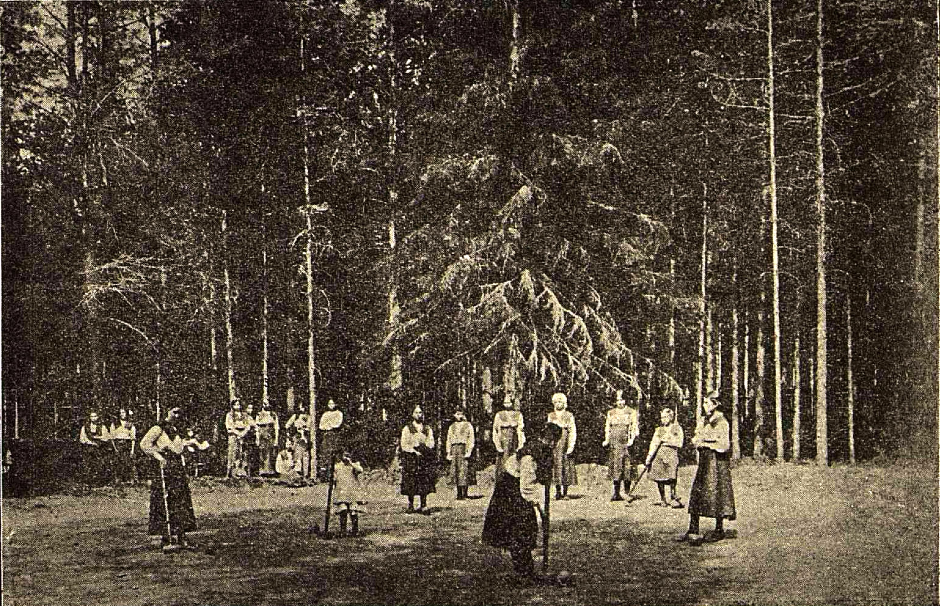 Ученицы Пермской Мариинской женской гимназии на отдыхе в колонии.